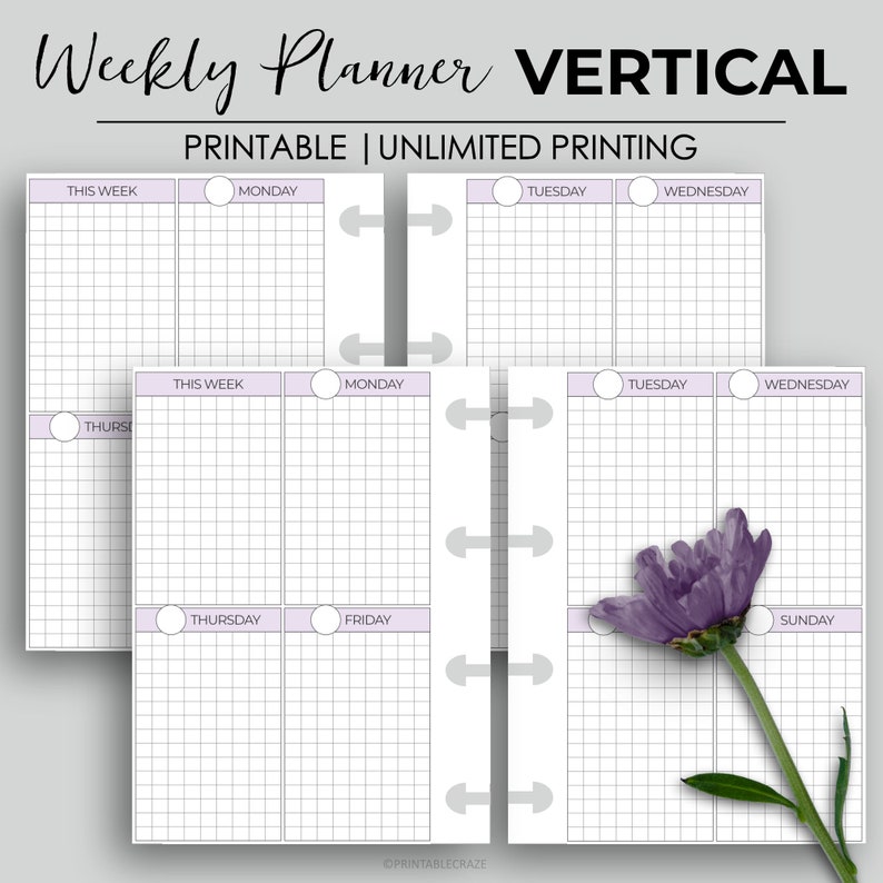 MICRO HP Weekly Planner Vertical Printable Plan Pages Undated Etsy