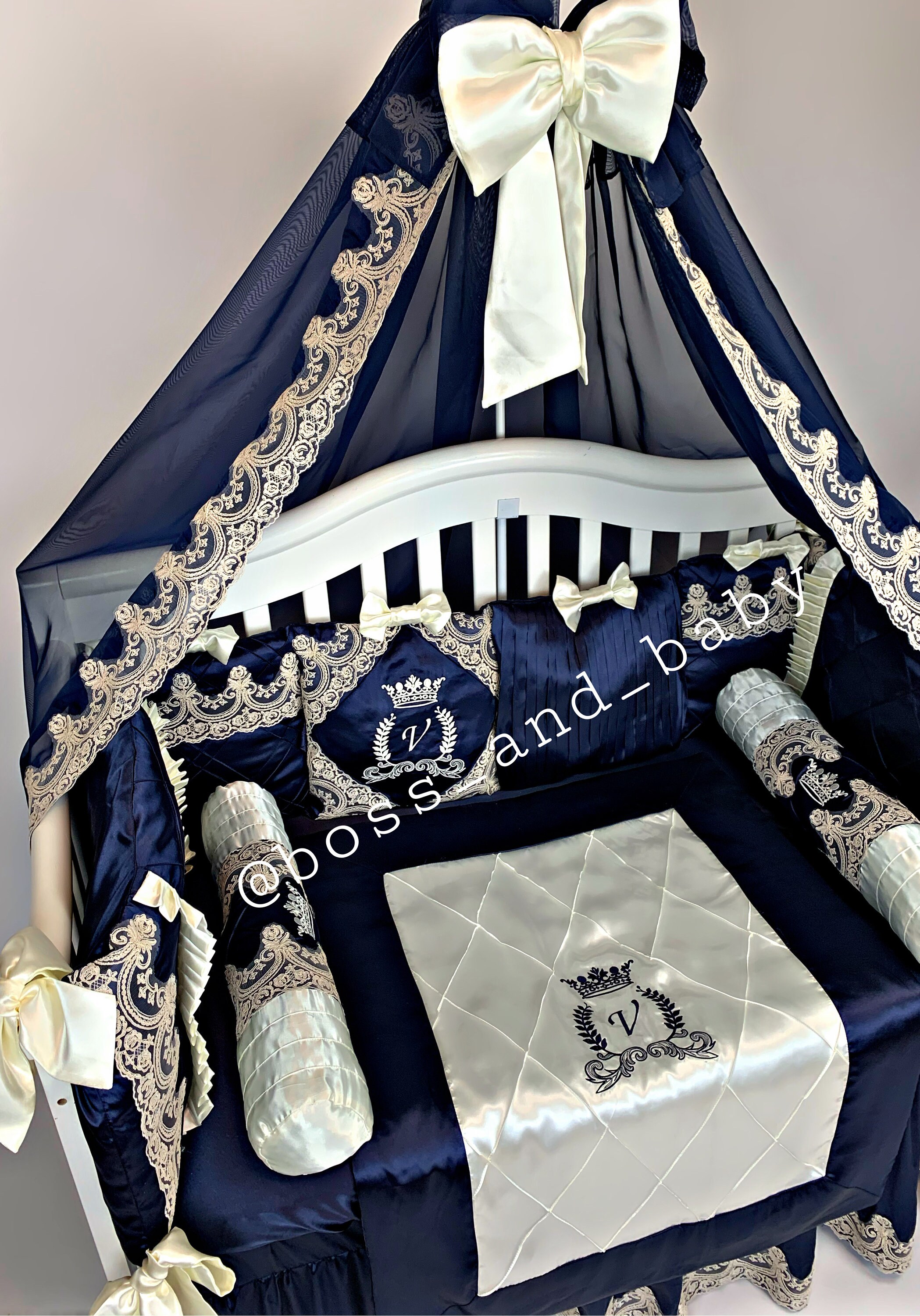Luxury Baby bedding set set for a cot blanket canopy Etsy