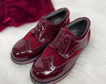 Burgundy dress shoes for girls sale