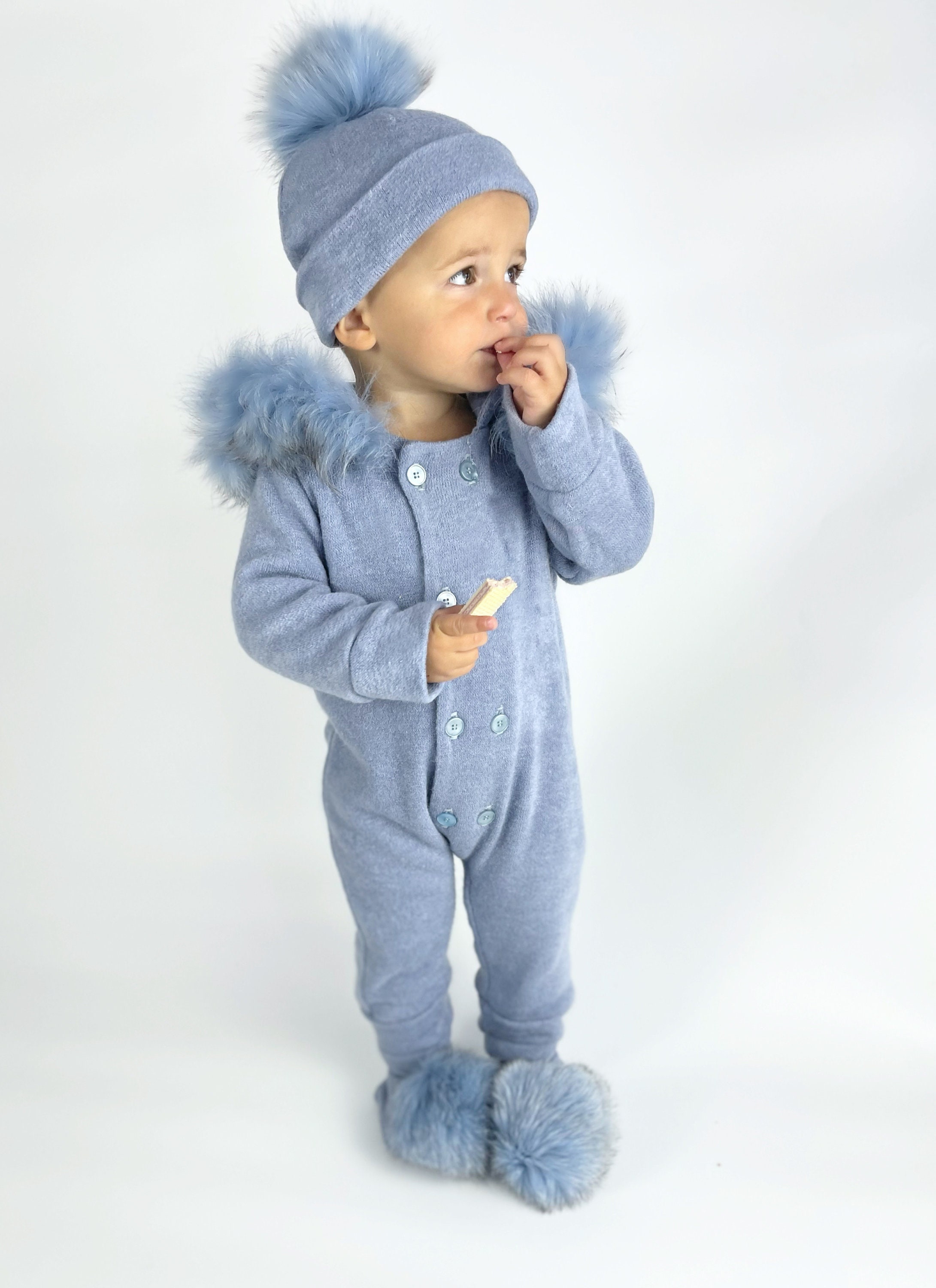 Gymboree Vintage Baby Boy Fleece Pramsuit Snowsuit 18-24 Months