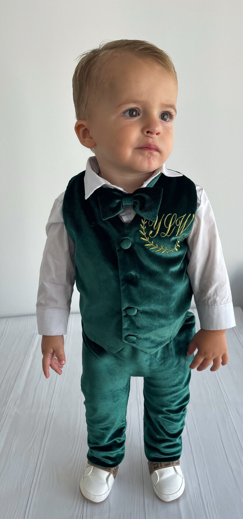Personalized Baby Boy Suite Baby Boy Tuxedo Emerald Velvet Etsy