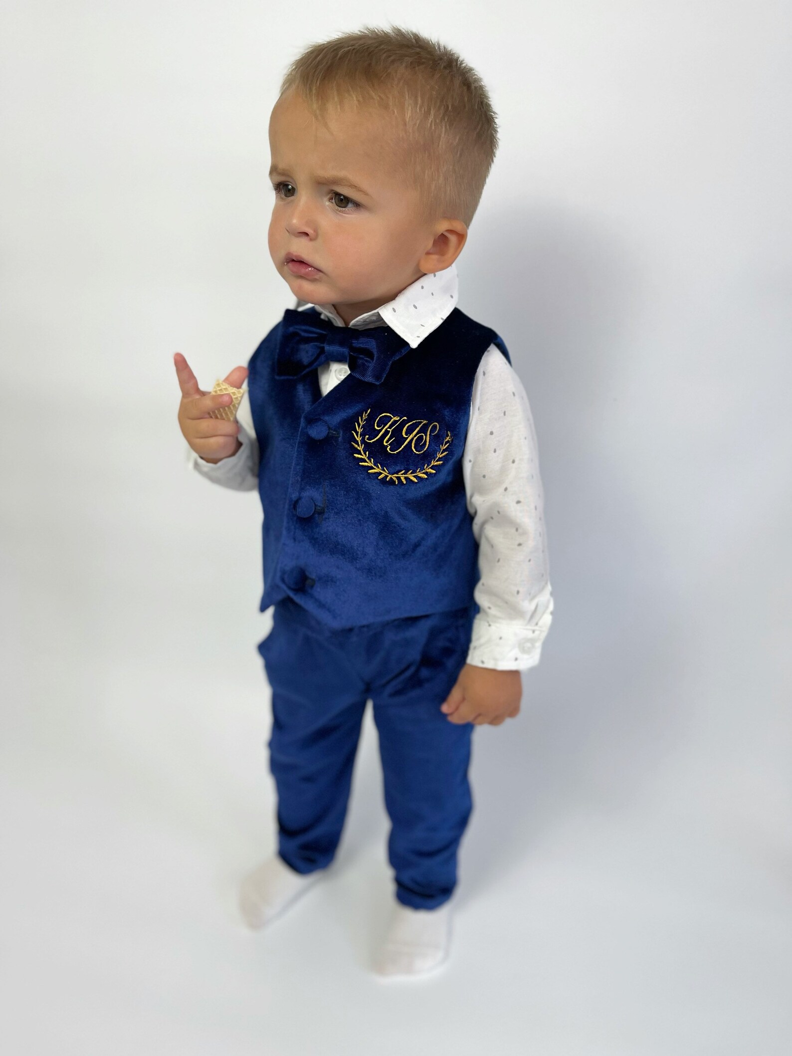Personalized Baby Boy Suite Baby Boy Tuxedo Navy Velvet Vest Etsy