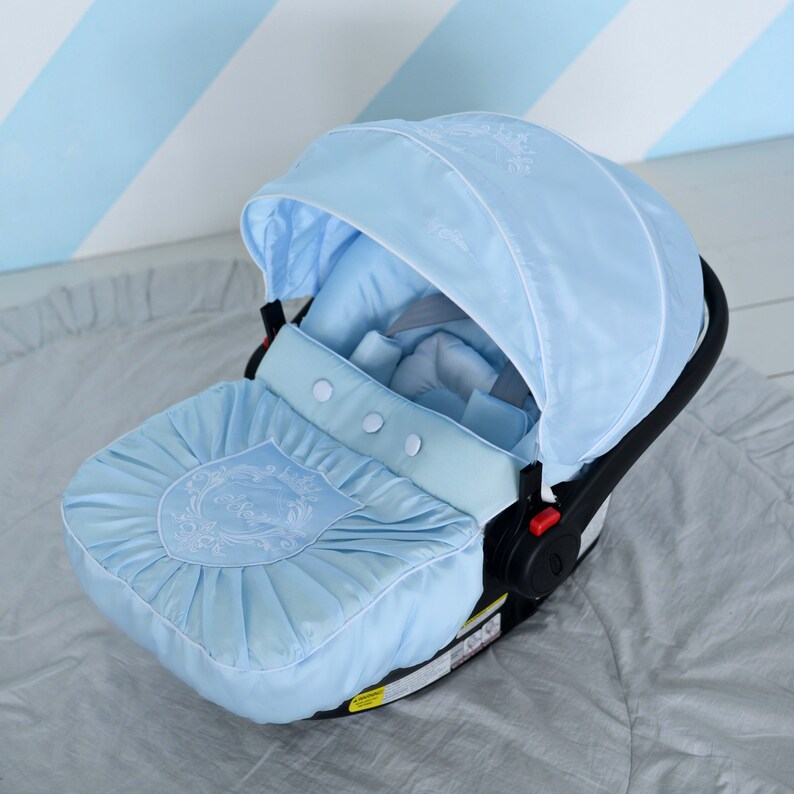 Car Seat Cover Baby Boy Light Blue Car Seat Overlay Baby Etsy