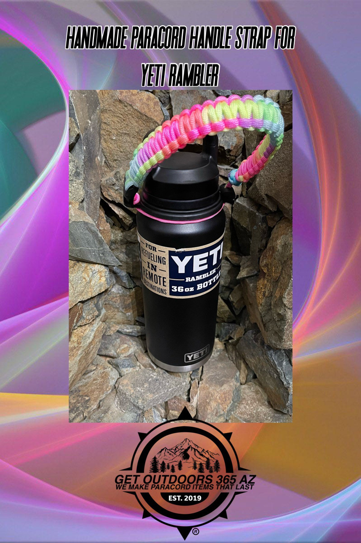 Handmade paracord handle strap for Yeti