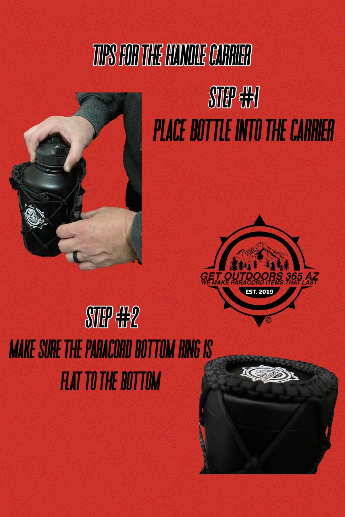 Handmade 40 Ounce Handle Carrier for Hydro Flask. - Etsy