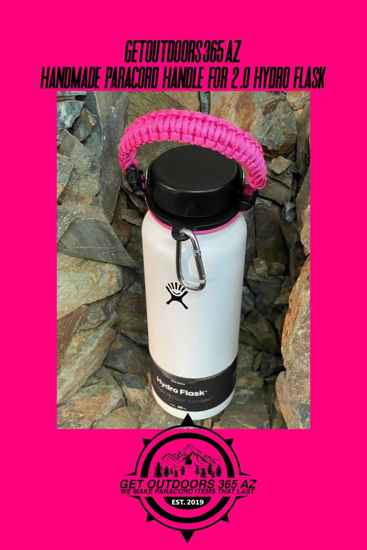 Paracord Handle for Water Bottles — 1000 Hours Outside