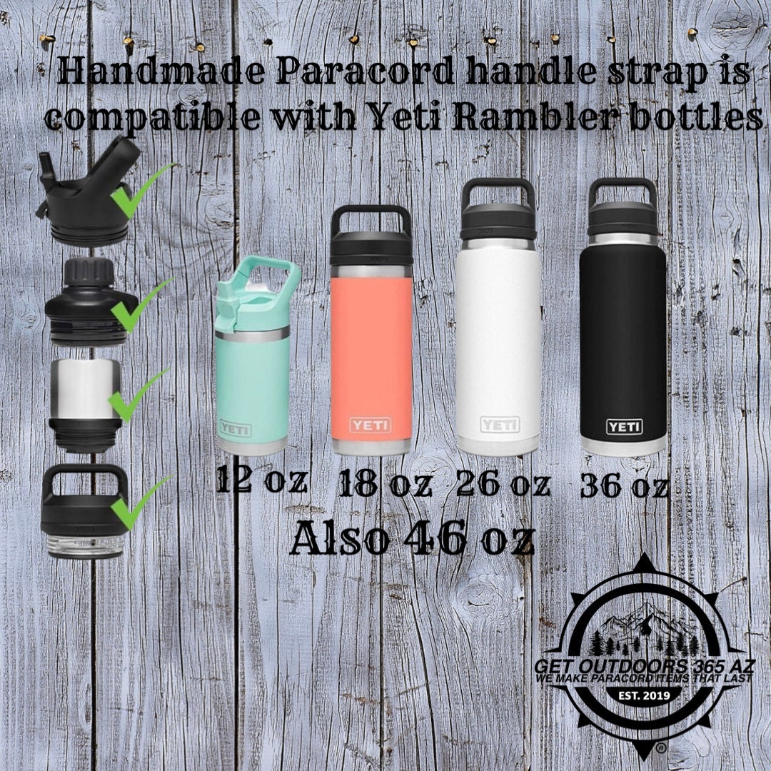 Yeti Rambler Water Bottle Paracord Handle for 36oz 26oz 18oz 12oz 46oz