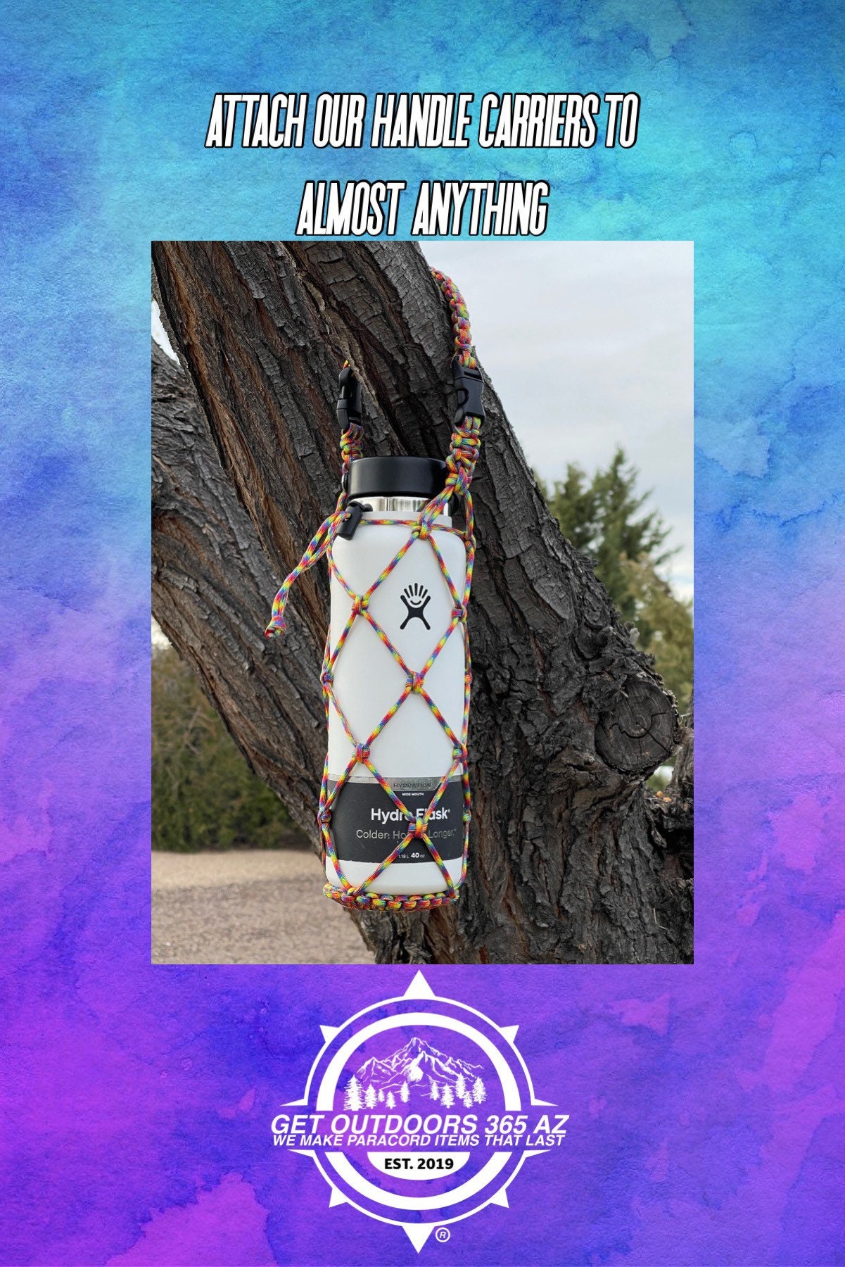 Handmade 40 Ounce Handle Carrier for Hydro Flask. - Etsy