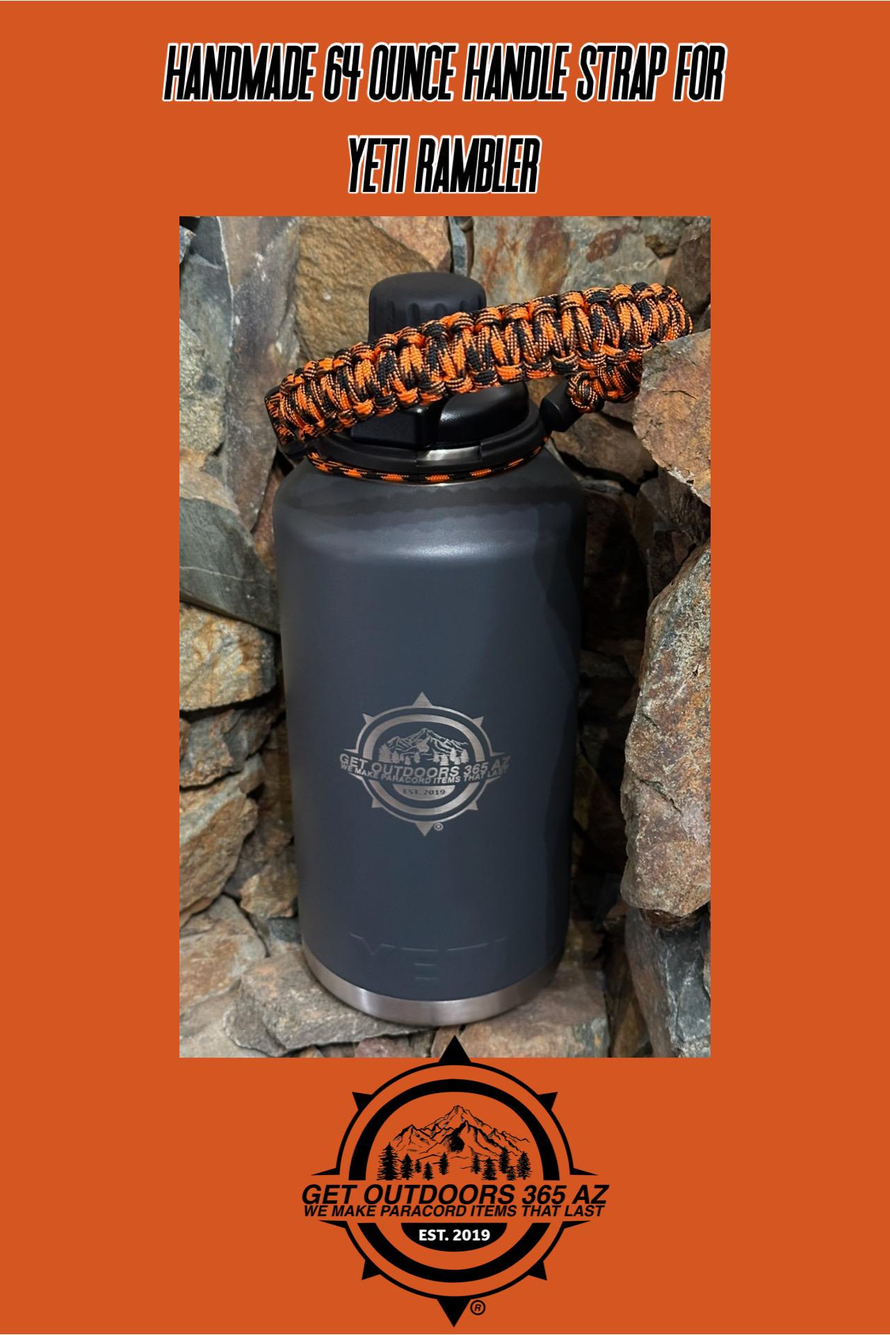 Yeti Green Water Bottle Handmade Paracord Handle For 64oz Yeti