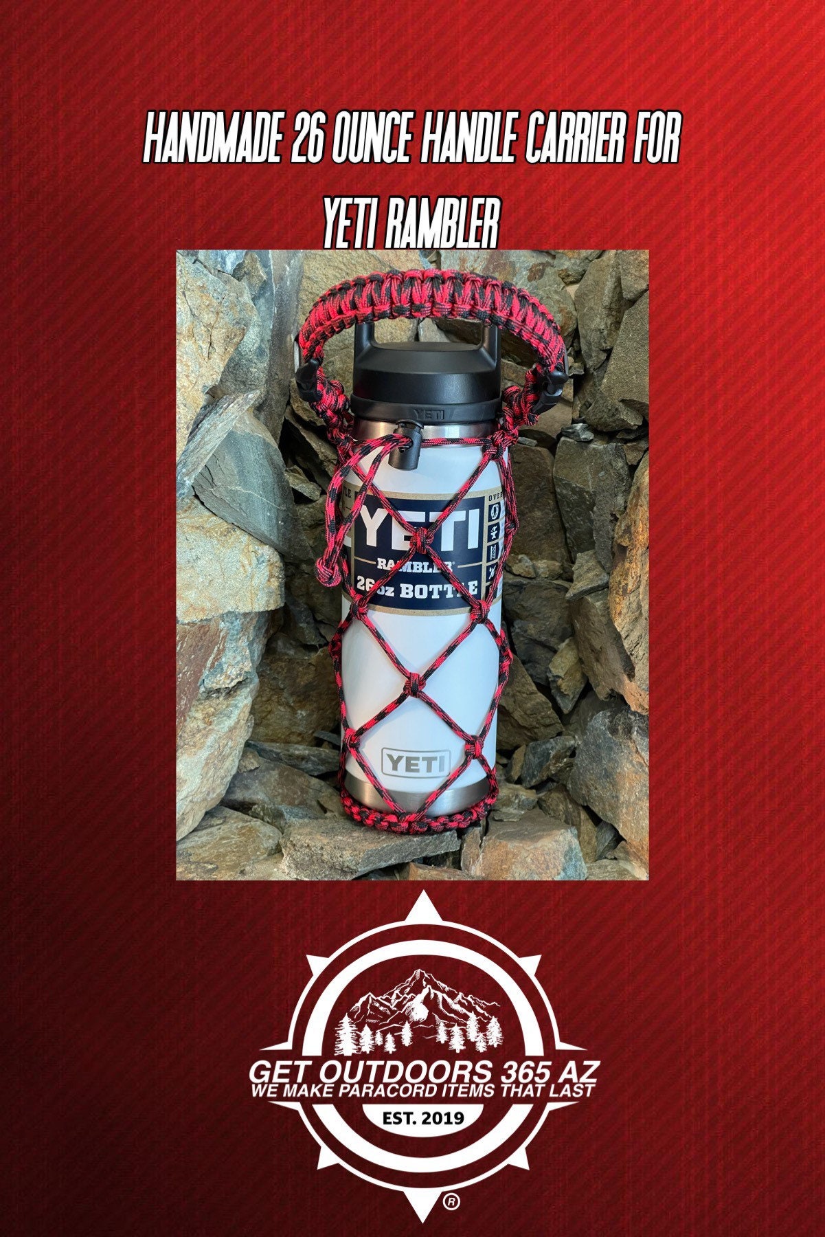 Yeti Rambler Water Bottle Paracord Handle for 36oz 26oz 18oz 12oz 46oz –  OneMissionX