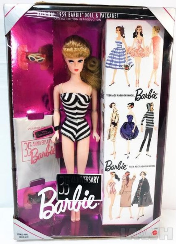original 1959 barbie doll and package special edition reproduction