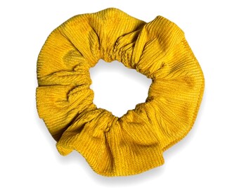 Corduroy Scrunchie, corbatas para el cabello, elásticos para el cabello, accesorios para el cabello, scrunchies para el cabello, scrunchie de pana de algodón amarillo mostaza