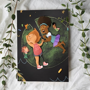 Imaginative Mermaids Illustrated Postcard Mini Print by Meredith Fern Art - 5x7 Watercolor Paper