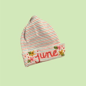 Embroidered baby hat *with details*