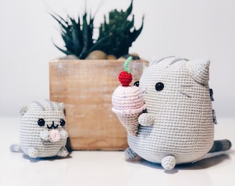 Handmade Crochet Amigurumi Plush Doll (Pusheen) - Nursery / Gift / Children's Toy / Cat / Animate / Cartoon