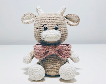 Handmade Crochet Ox Plush – Asher Amigurumi Doll, Baby Shower Gift