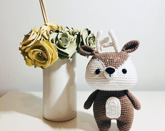 Handmade Crochet Amigurumi Plush Doll (Little Deer) - @hainchan/Nursery Gift/ Childrens Doll / Christmas / Animals / Collectibles