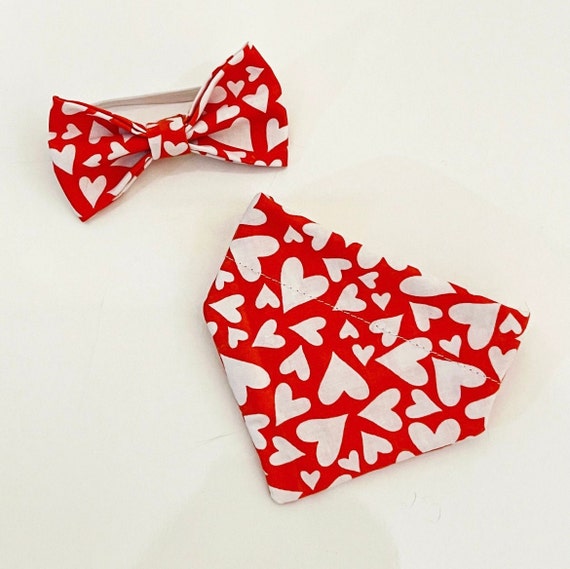 Bunnies or Any Pets Valentines Bows and Bandana Set Etsy Canada