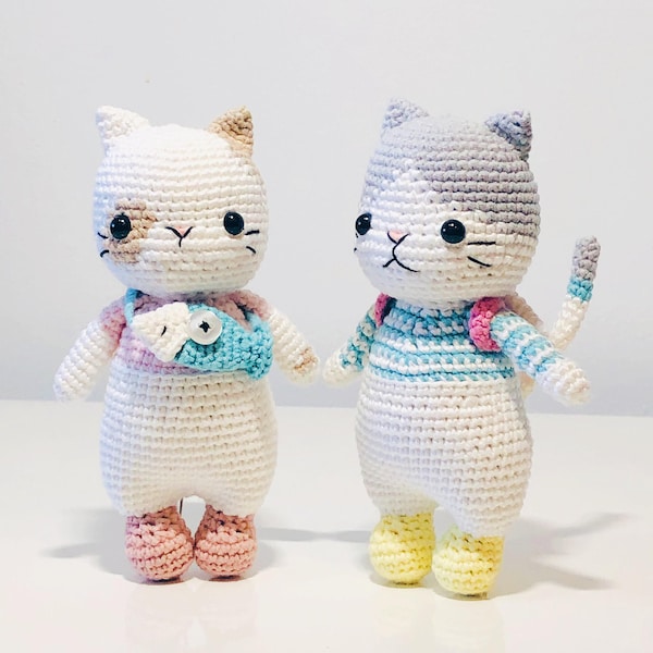 Handmade Crochet Amigurumi Plush Doll (Cat Set) - Nursery/ Gifts/ Children's Toy/ Cat Lovers/ Bigbebez