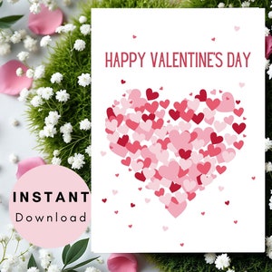Valentinstag Karte druckbar “Du hast mein Herz gewonnen” Spaß kleines Herz Liebe Karte Design Druck Schönes Design Datei sofort herunterladbar digital