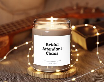 Bridal Attendant Chaos Scented Candle, 9oz - Bridal Proposal Gift, Soy Candle for Friend and Family member, Wedding Planning Candle, Bridal