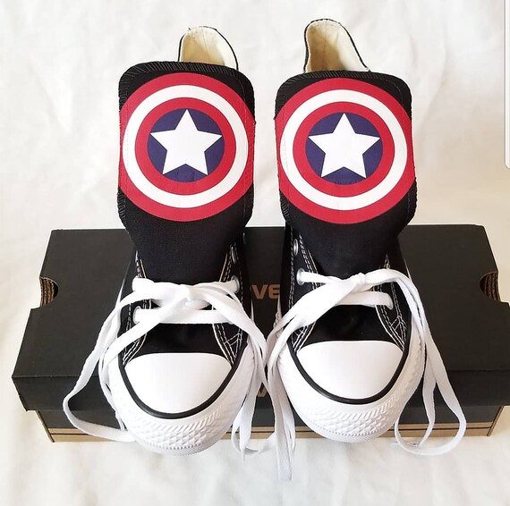 Custom Captain America Converse | Custom Captain America Chucks | Toddler Youth Size | Version 1 Custom Captain America Converse | Custom Captain America Chucks | Toddler Youth Size | Version 1