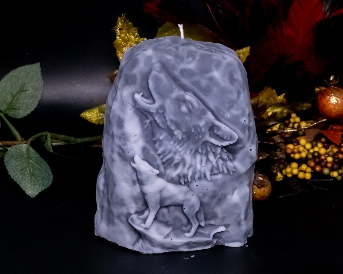 Howling Wolves Candle Handmade Made to order Etsy