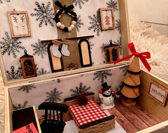 Holiday Christmas dollhouse