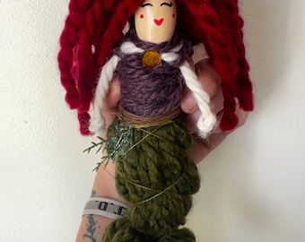 little mermaid yarn doll