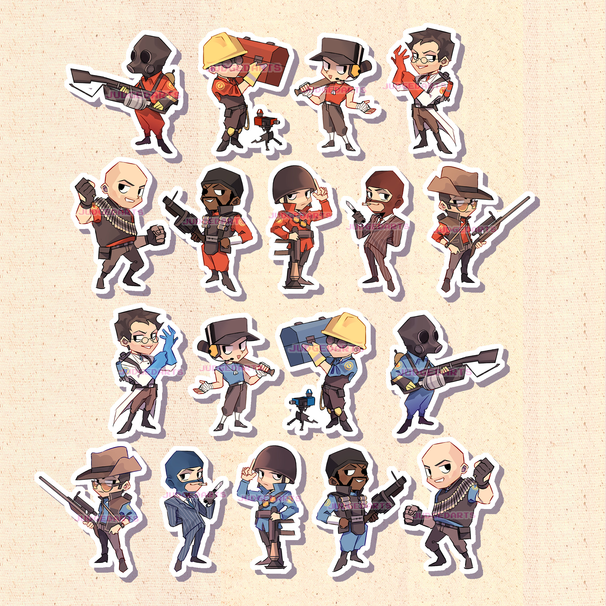 Team Fortress 2 TF2 Chibi Stickers | Etsy Singapore