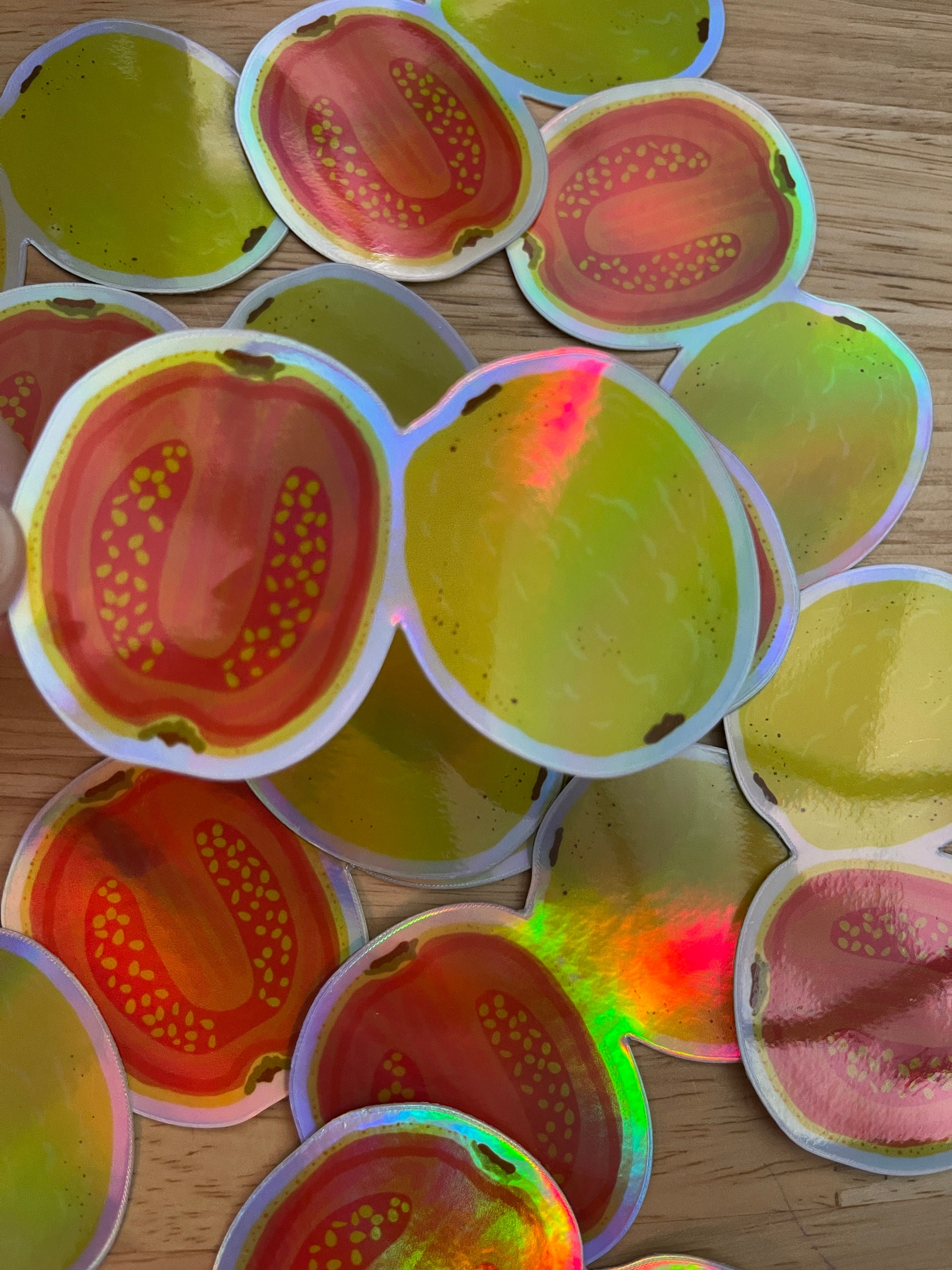 Guava ( Die Cut holographic decals )