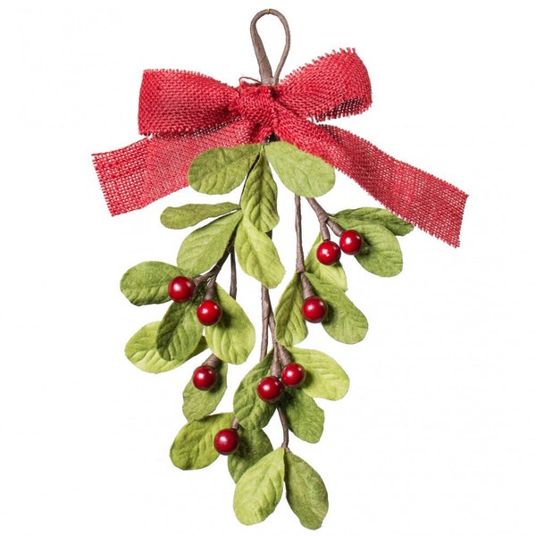 Mistletoe with Red Berries Artificial Teardrop Shape