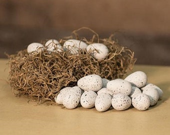 Set of 24 Speckled White Eggs
