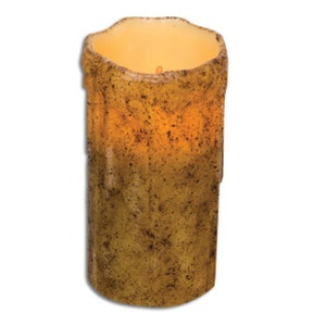 Burnt Ivory Drip Battery Powered 6" H Pillar Candle