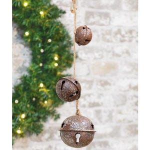 Vintage-Style Glitter Rusty Bells Trio String