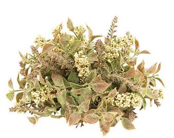Autumn Hued Cream Herbs Faux Half Sphere