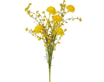 Yellow Thistle Mix 20&quot; Faux Floral Stem