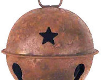 Rusty 3" Jingle Bell with Star Cutouts