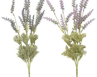 Set of 2 Lavender Shades 20" Faux Floral Stem