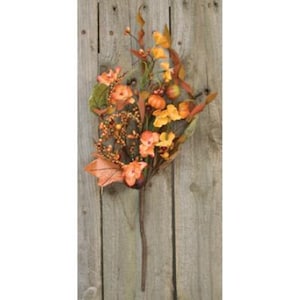 Harvest Garden Leaves Mini Pumpkins & Berries 14" Faux Pick