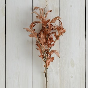 Dried Oak Brown Leaves 30&quot; Faux Foliage Branch