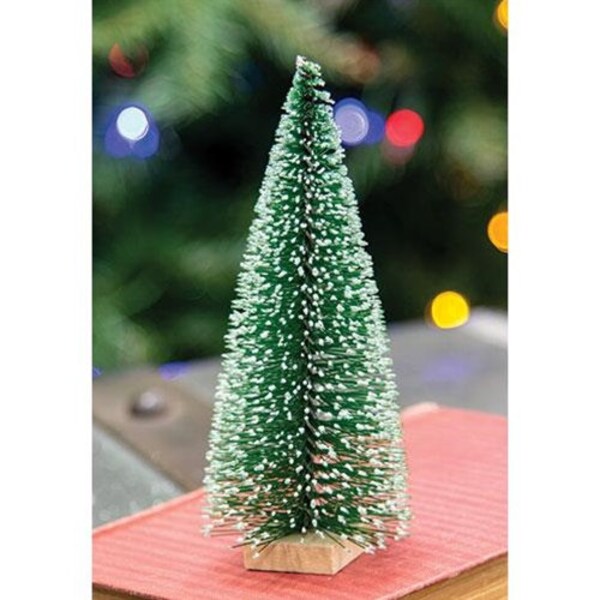 Frosty Green Bottle Brush Tree 6" H