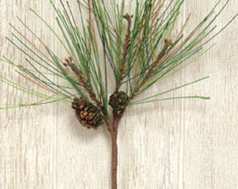 7 Artificial Pine Spray Pine Cone Eucalyptus Juniper Stem Pick