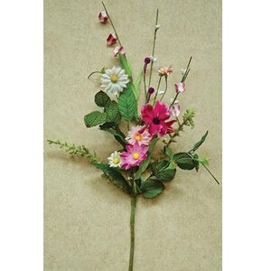 Aster Daisy Pink Faux Flowers 20" Pick