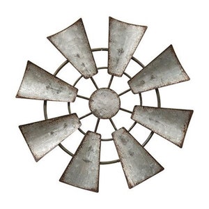 Small Galvanized Metal Hanging 6.5" Windmill