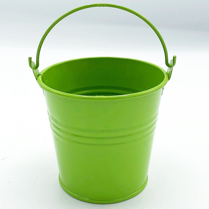 Lime Green 3 H Mini Tin Bucket Etsy