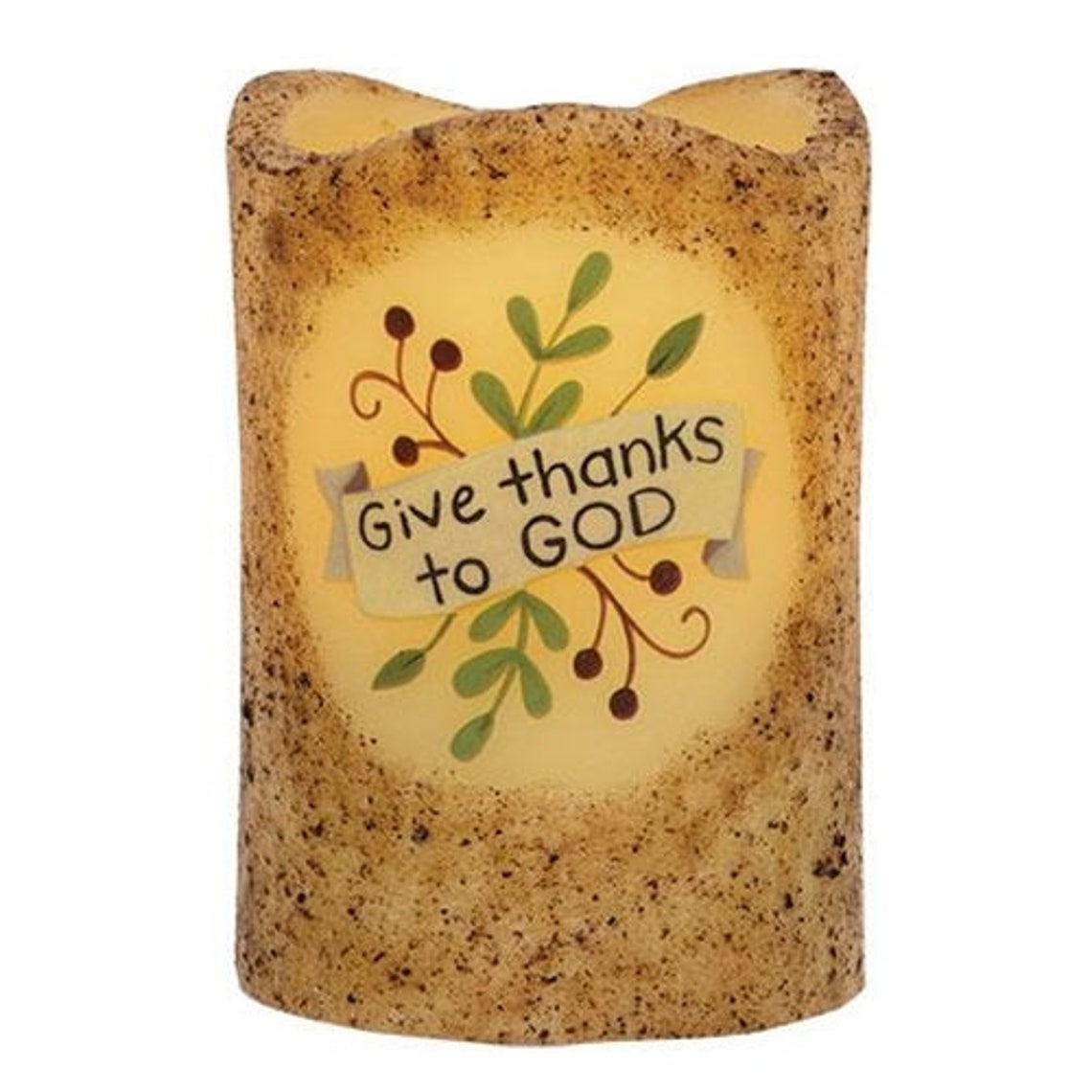 Give Thanks to God LED Pillar Candle Etsy