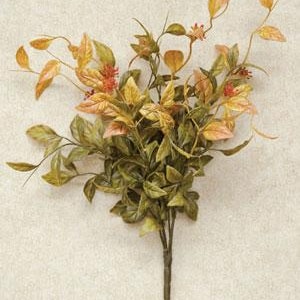 Autumn Hues Fall Leaves 15" Faux Bush