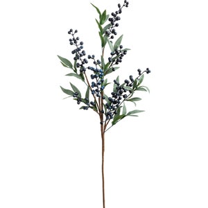 Natural Style Blueberries 28 Faux Berry and Foliage Spray zdjęcie 1