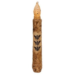 Three Bees Burnt Cream 6" Timer Taper Candle